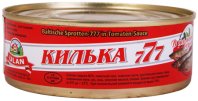  Konservy 240g "Kil'ka 777" v tomat souse LUX 