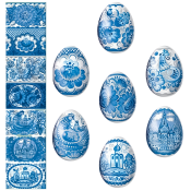 P�skdekor f�r �gg "Gzhel" 7 st