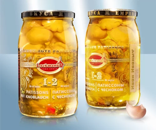 Tallriksquash (pattison) med vitl�k, 840g