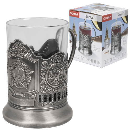 Underlägg "Stjärna" silver (med ett glas på 200 ml)