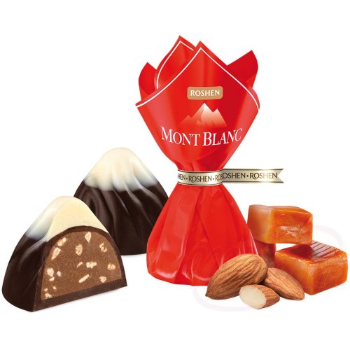 Godis "Montblanc" med karamelliserad mandel, 200g