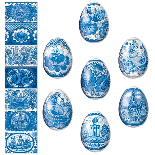 P�skdekor f�r �gg "Gzhel" 7 st
