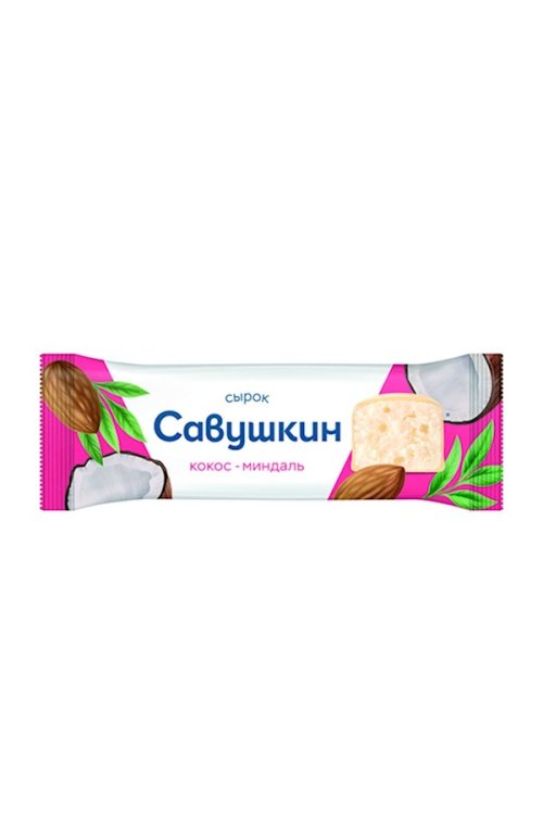 Kvarg i vitchoklad glasyr "Kokos-mandel", 40g (5st.)